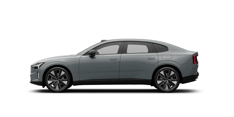 Vue latérale d’une Volvo ES90 Gris Brume